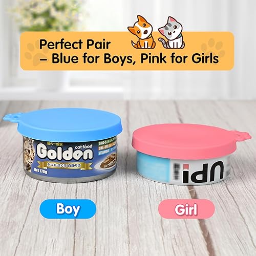 Miniatura 3 de Lydia's Deal Paquete de 2 fundas universales de silicona para latas de comida para perros y gatos, se adapta a la mayoría de latas de comida de