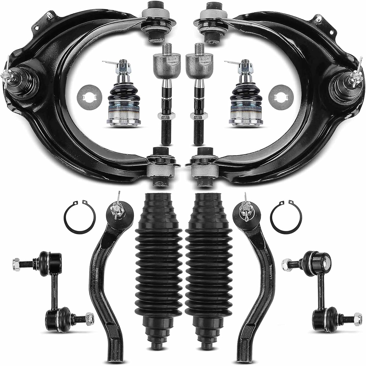 A-Premium 12Pcs Front Suspension Kit, Upper Control Arm, Lower Ball Joint, Sway Bar Link, Inner Outer Tie Rod End, Compatible with Honda Accord 2003 2004 2005 2006, with Transaxle Manual Transmission