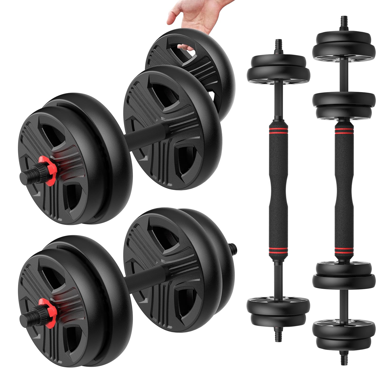 Perfk Wasser Hantel Verstellbar - 1kg Kapazität Für Home Training