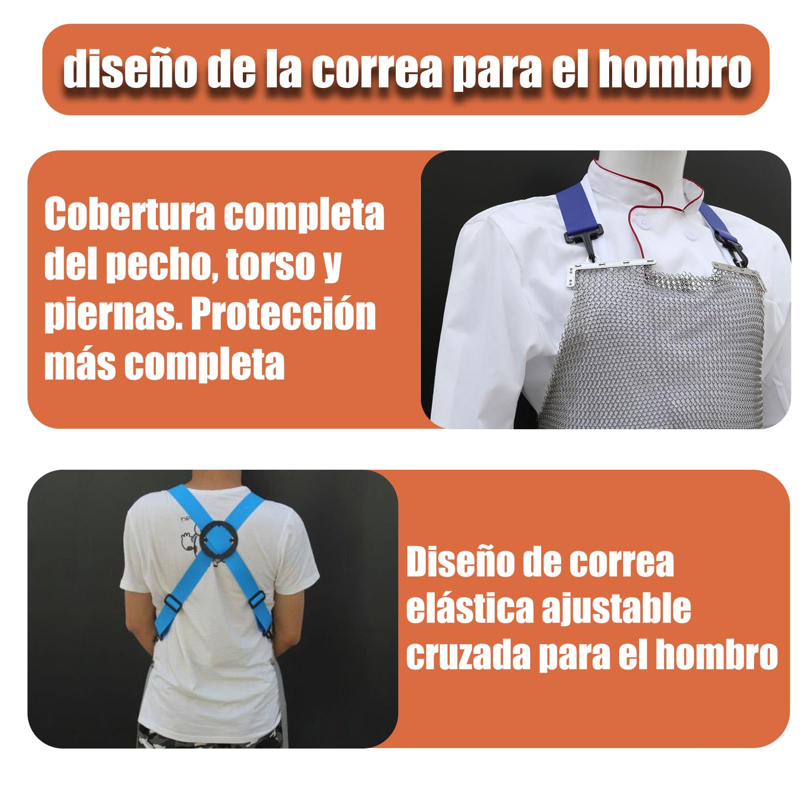 Delantal de malla resistente a los cortes,babero de trabajo de seguridad y delantal resistente a puñaladas,Inoxidable 316,Correas De Hombro Ajustables,Puñaladas Para Carniceros