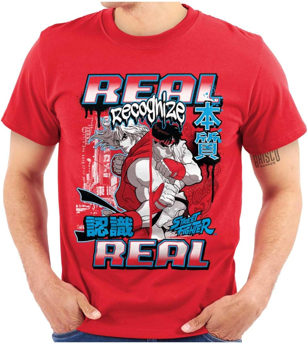 Brisco Brands Cool Kanji Street Fighter Retro Ryu Graphic T Shirt Men or Women