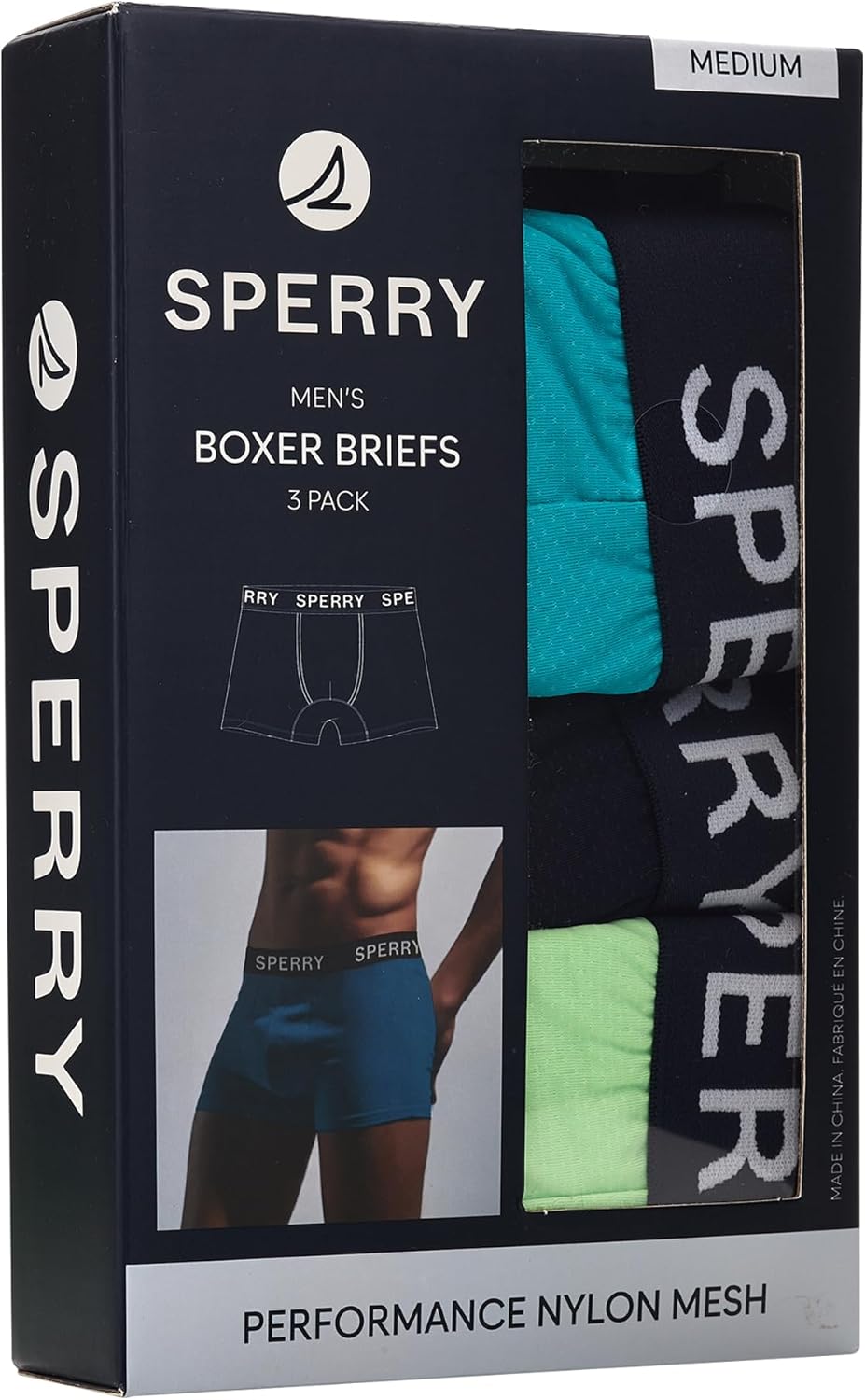 Sperry 3-Pack Mens Quick Dry Performance Mesh Boxer Briefs – Moisture Wicking, Cooling, Breathable Nylon Mens Athletic Boxers - Image 5
