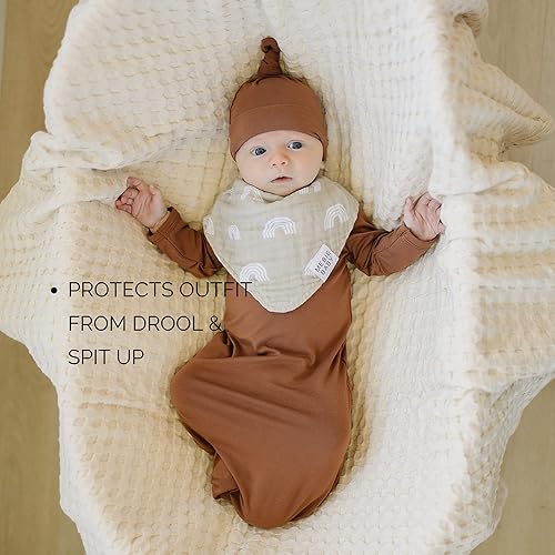 Miniatura 3 de Mebie Baby Babero de muselina de algodón, paquete de 3 baberos para eructos, escupir, baberos, baberos bandana para bebé niño o niña