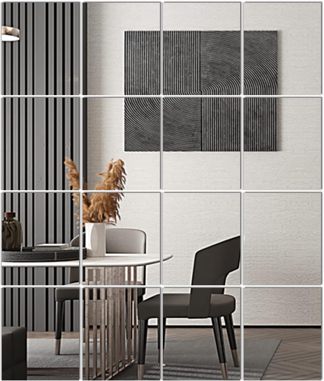 Set Di 8 Piastrelle Specchio Autoadesive 20x20 Cm, Quadrate, Con Nastro Biadesivo Impermeabile, Per Decorazione Parete In Bagno, Camera, Soggiorno O Corridoio