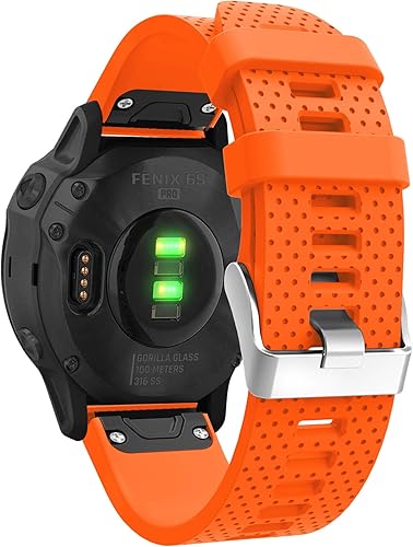 Vista 19 de Correas de reloj Garmin Fenix 6S Pro, Fenix 6S Sapphire Quick Fit 20 correas de repuesto de silicona para reloj Garmin Fenix 5S Plus para mujeres