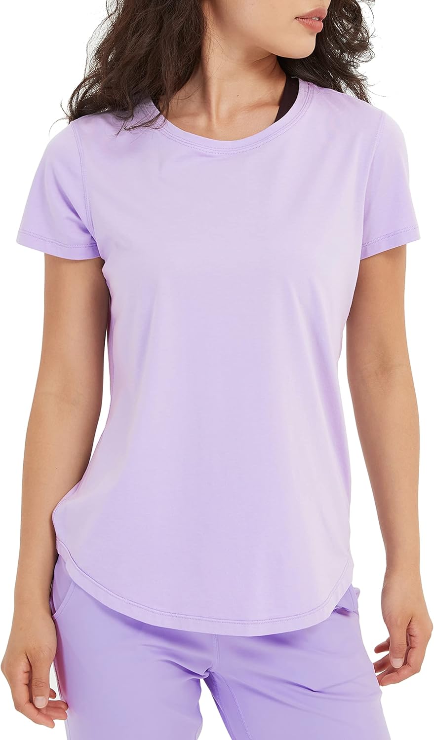 Lulucheri Women's Workout T-Shirt Loose Fit Lightweight Crew Neck Short Sleeve Shirts Yoga Running Exercise Athletic Tee Top : Sports & Outdoors