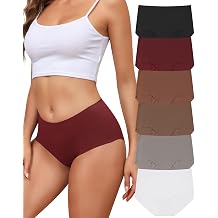 LEVAO Womens High Waisted Seamless Underwear No Show Full Coverage Briefs Stretchy Invisible Panties Cheeky Pack of 6