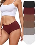 Women's High Waisted Seamless Underwear No Show Full Coverage Briefs Stretchy Invisible Panties Cheeky Pack of 6