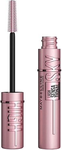 Maybelline New York Sky High Mascara für extreme Länge & volles Volumen, Tower Flex Bürste für Definition bis in die Spitzen, Formel mit Bambusextrakt, Schwarz (Very Black)