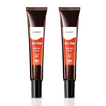Nail Gel Glue 20ml 2PCS for UV Acrylic Tips - Solid Adhesive for Fake Nails - UV Cured