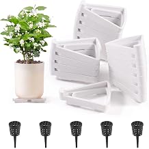 Li&Zhao 20pcs Pot Feet with 5pcs Fertilizer Cages, Plant Stand Risers for Indoor Outdoor Planters, Ceramic Pot Feet and Plant Stand Support for Gardening, Durable Pot Feet for Outdoor Planters White