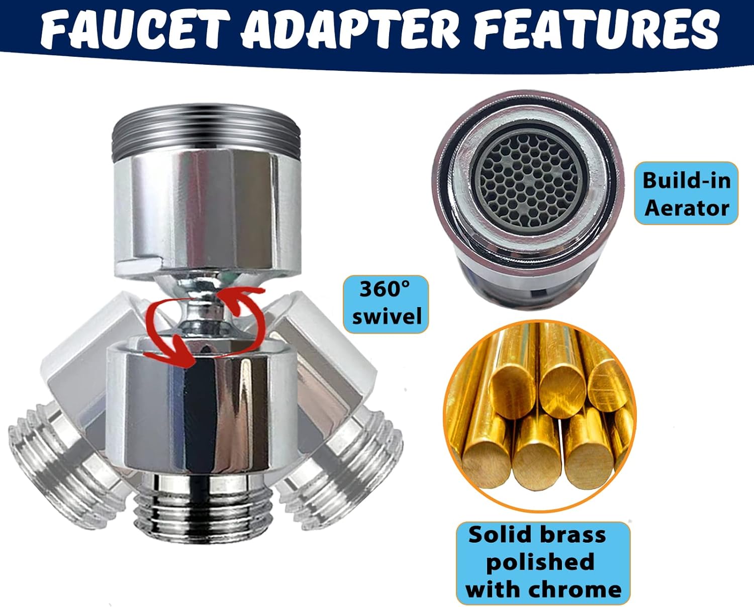Buy AVAbay Brass Faucet Aerator to Shower Hose Adapter, Sink to Hose Attachment, Pipe Splitter