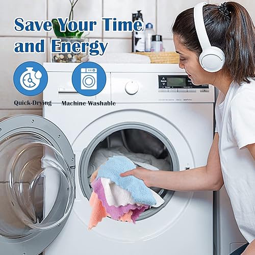 Miniatura 6 de Orighty Paños removedores de maquillaje, limpiadores, reutilizables, suaves y lavables, de microfibra de vellón coral, para cara, ojos, labios,