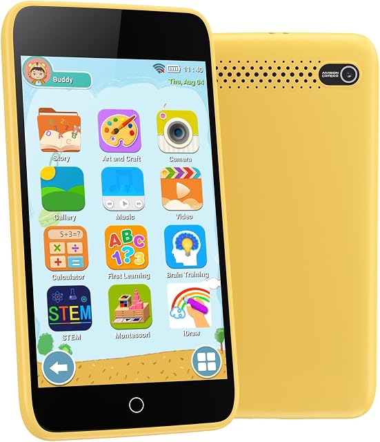 Cadeaux de téléphone intelligent pour les enfants de 3 à 12 ans, 3.97" Téléphone de jouets pour enfants à écran tactile – Téléphone portable pour enfants avec 210+ Jeux d'apprentissage et 190+ Dessin, Jouets pour Noël d'anniversaire et cadeaux de rentrée scolaire