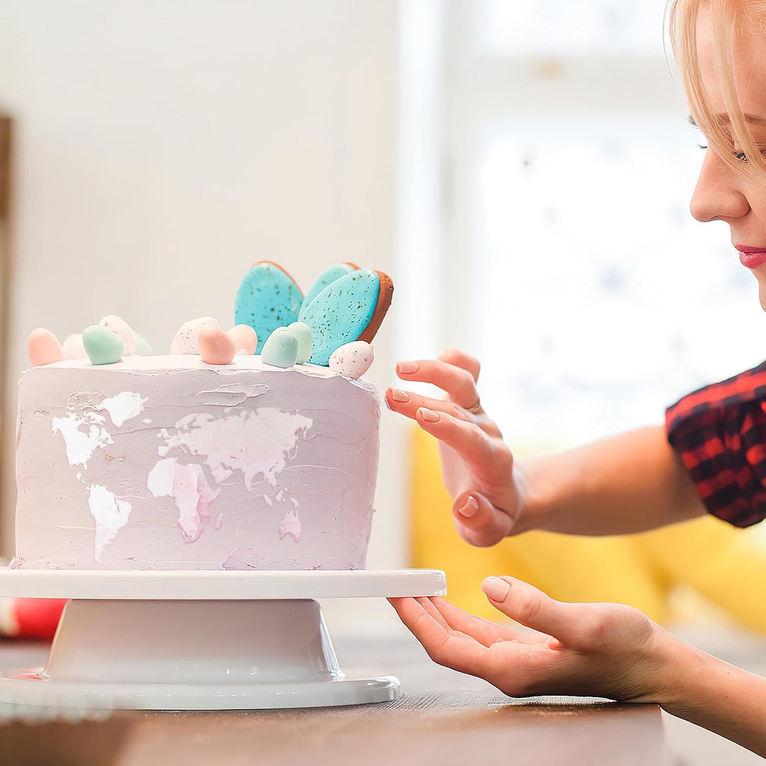 Earth Map Cake Stencil Mold for Fondant DIY Baking Decoration