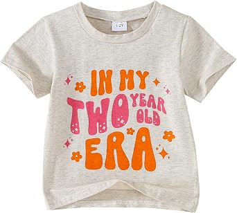 Toddler Baby Girl Birthday Outfit Two Birthday Shirt in My Two Year Old Era Top