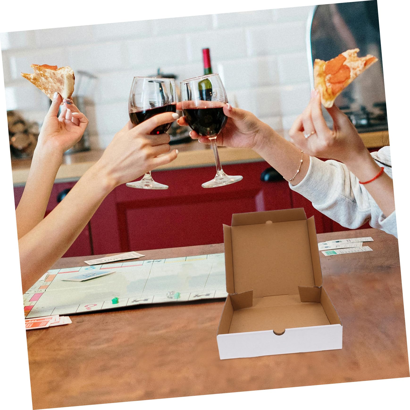 KOMBIUDA 30 Szt. Sztuk Białych Kartonowych Pudełek Małą Pizzę Cali Składane Wielokrotnego Użytku z Falistego Kartonu Trwałe Pudełka Do Przechowywania Pizzy Ciast i Ciastek Ekologiczne