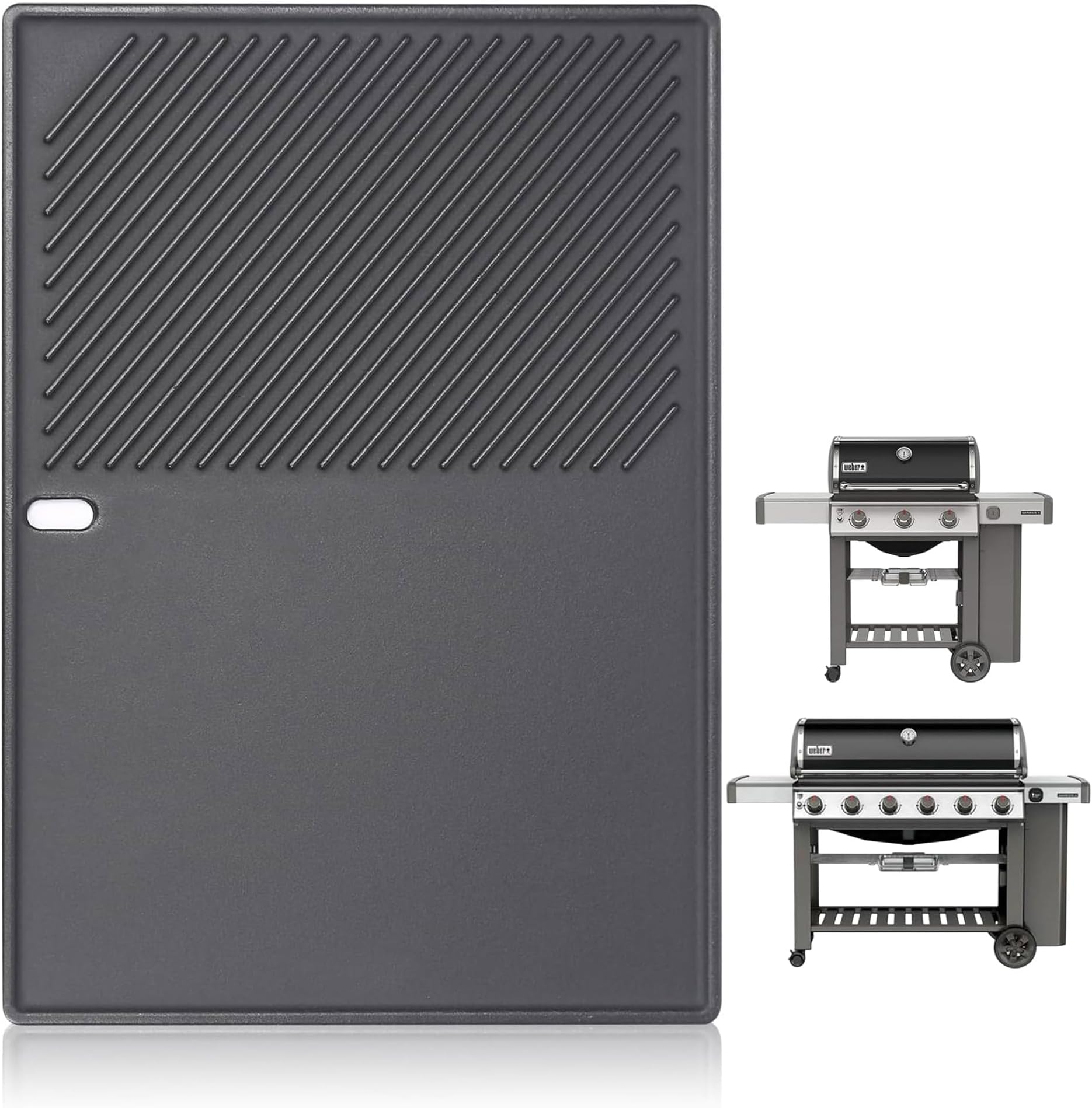 7599 Cast Iron Flat Griddle for Weber Genesis II 300 & 600 Series Grills, Fits E-310, S-310, E-315, E-335, E-610, S-610, Weber Genesis Grill Accessory