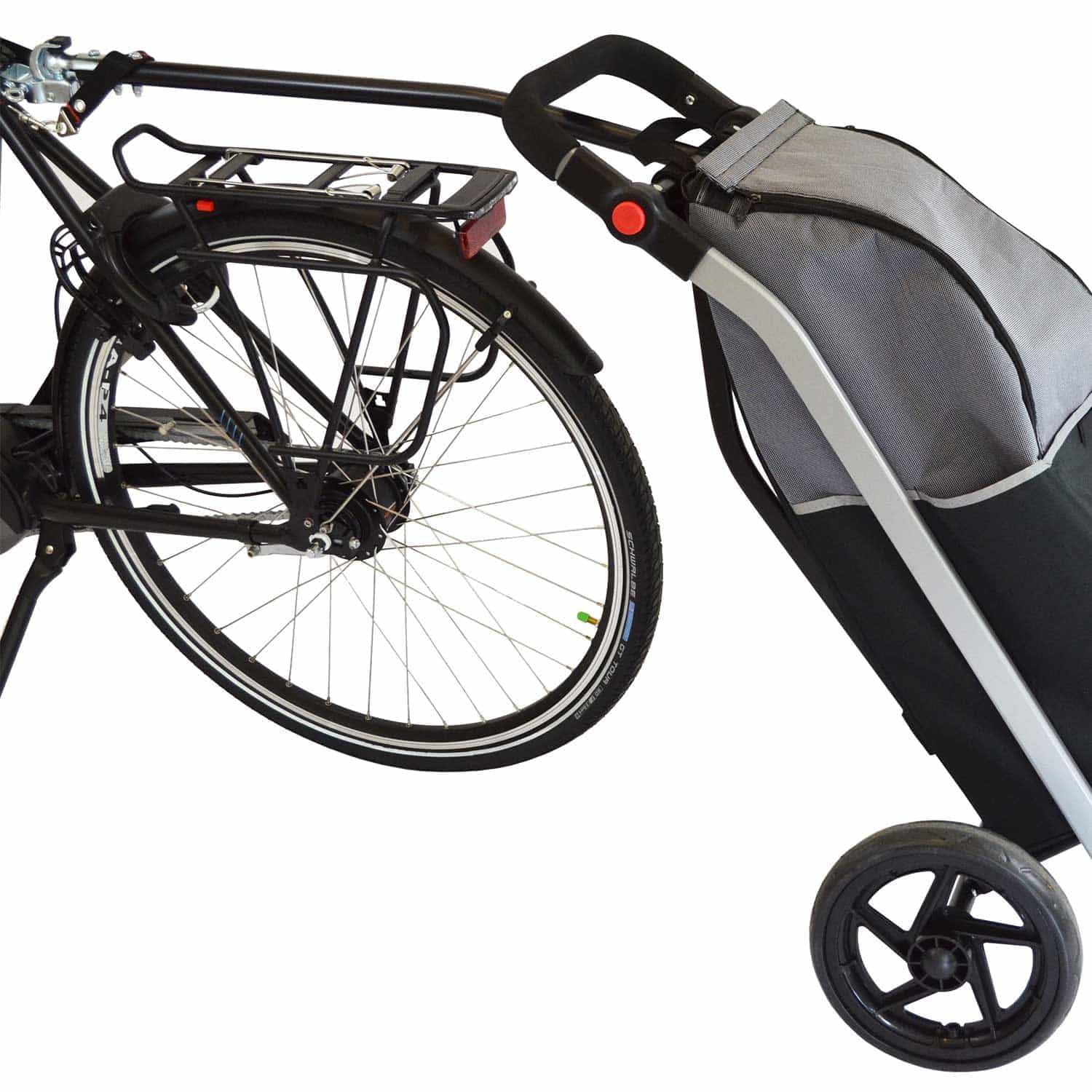 Filmer Trolley per la spesa per bicicletta, Capacità: 50 L, Ruota in plastica EVA da 12