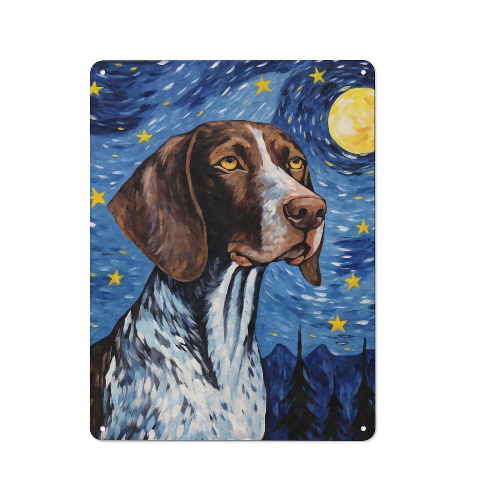 Junmoney Style-20 German Shorthaired Pointer Vintage Metal Plaque 40X30cm For Hobby Room Or Studio, Suited To Hobby Room Decor Fans