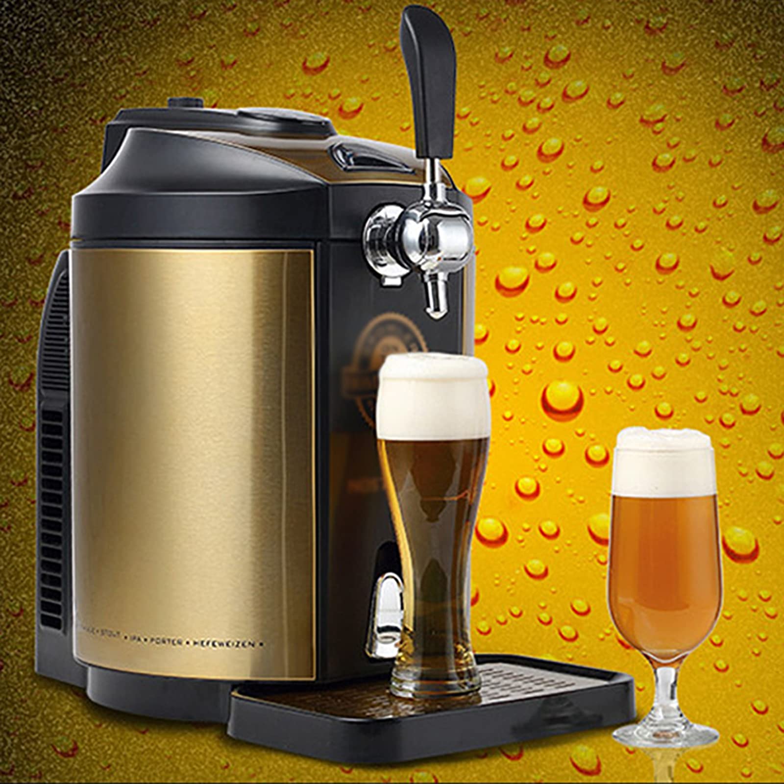 Dispensador De Cerveza Refrigerado, Dispensador De Grifo De Cerveza De Bomba De Cerveza 5L, Enfriador De Cerveza Integrado con Pantalla LED para Disfrutar De Cerveza Cruda Casa