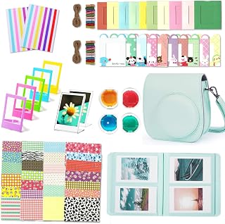 Sofortbildkameras Kamera Zubehör Kompatibel mit Instax Mini 12 Sofortbildkamera beinhaltet Tasche/Album/Rahmenaufkleber/Eckaufkleber (Mint Green)
