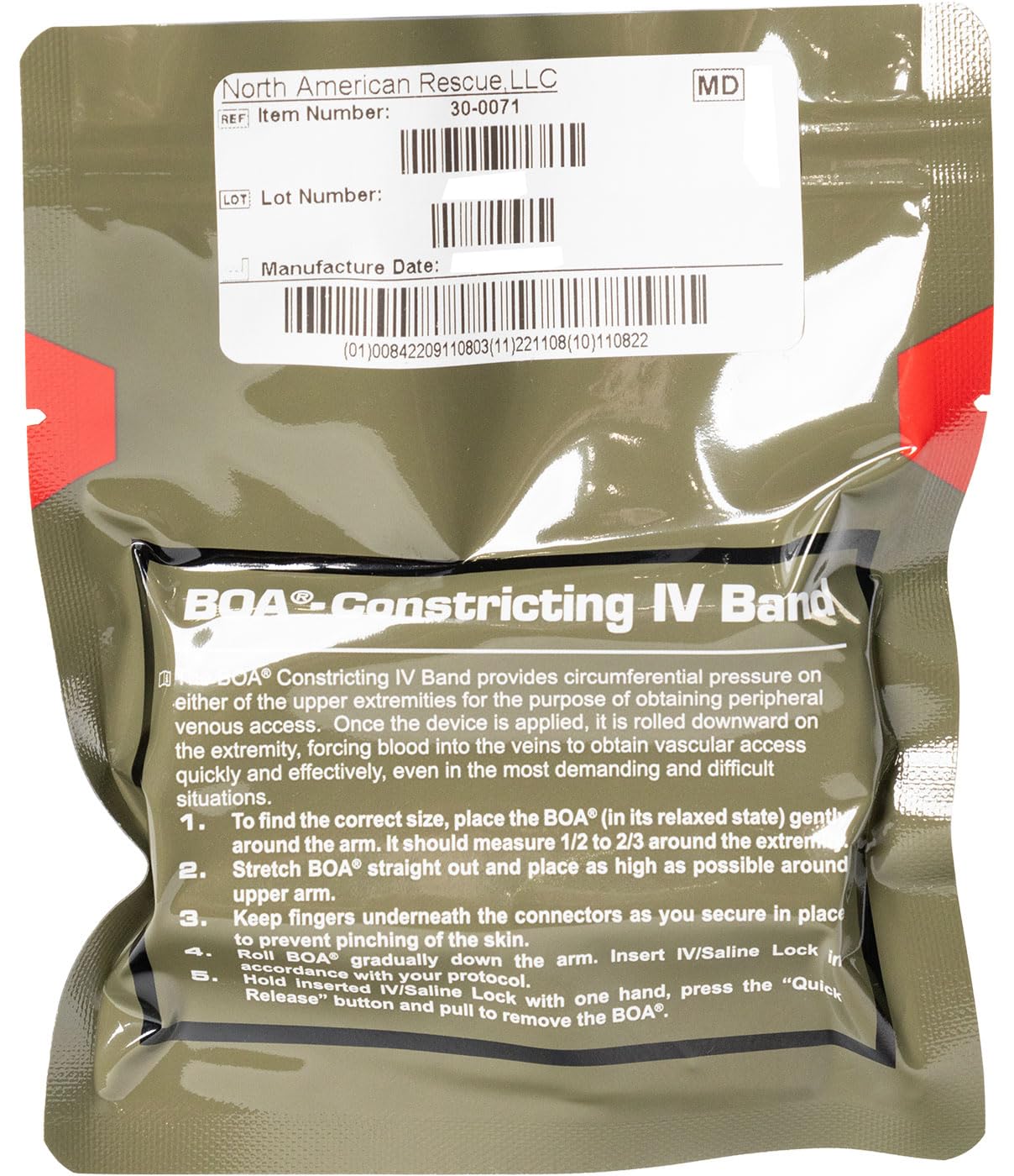 North American Rescue BOA Constricting IV Bands (XL) NAR Vacuum Sealed BOA Quick Vein Access for Combat, Trauma, Medical (30-0071)