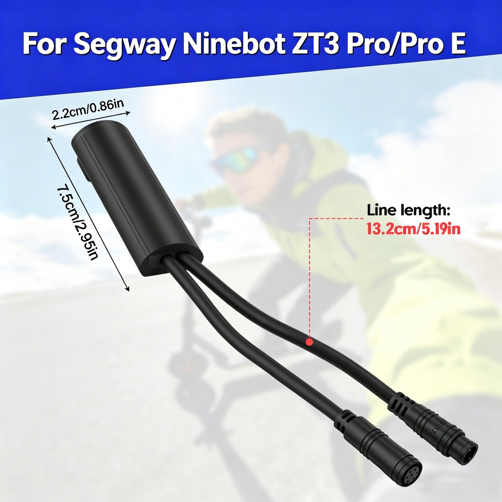 Câble de Débridage pour Segway Ninebot ZT3 Pro/ZT3 Pro E,Accessoire Spécial pour Passage à 35-40 km/h,Câble de Connexion Plug & Play avec Bouton Intégré à Commutation Rapide