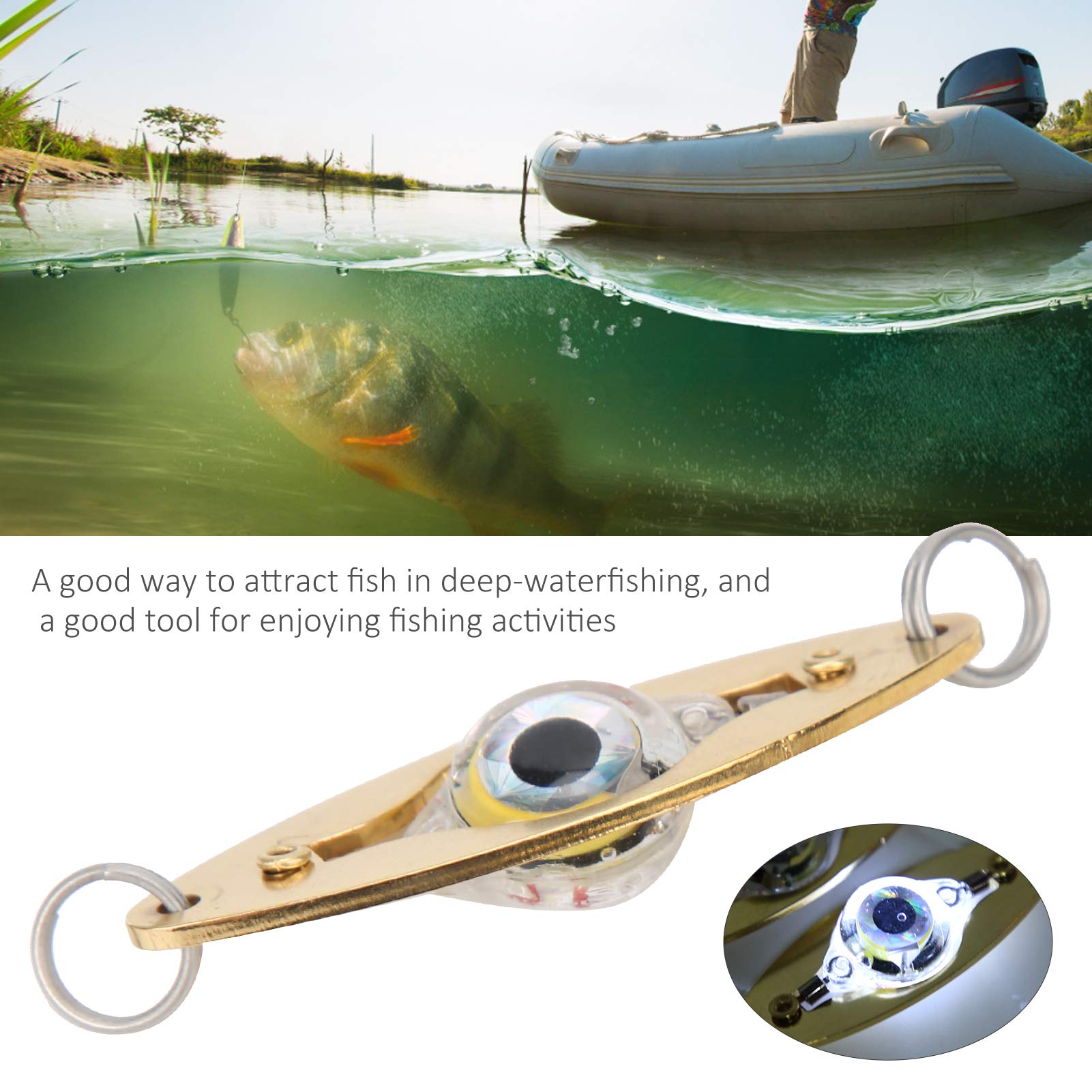 2 Szt.Wędkarstwo LED Przynęta Przynęta Wędkarska Lekki Kształt Oczu Sztuczna Migająca Przynęta Lampa Podwodna Przynęta