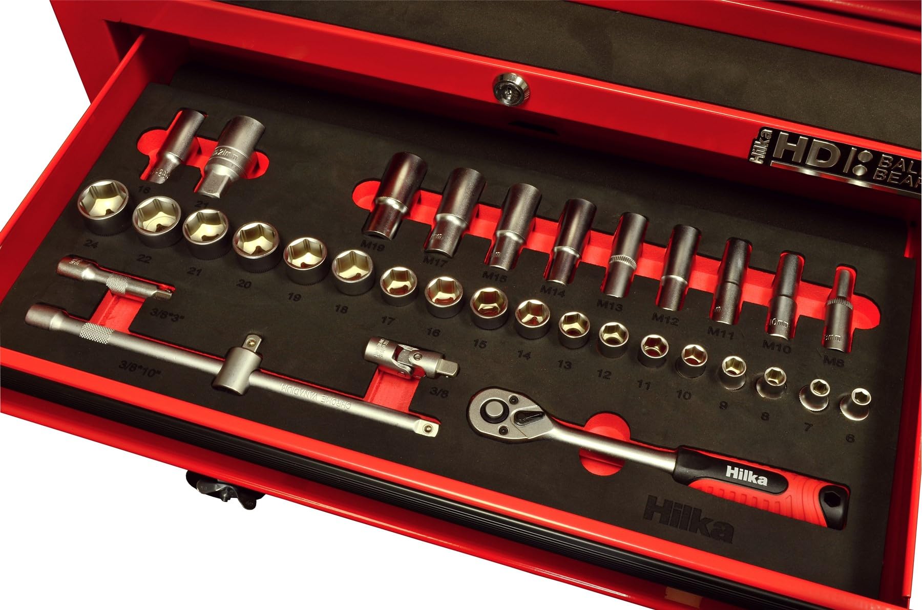 Hilka 02393438 34 PCE 3/8" Drive EVA Socket Set Metric - Image 2