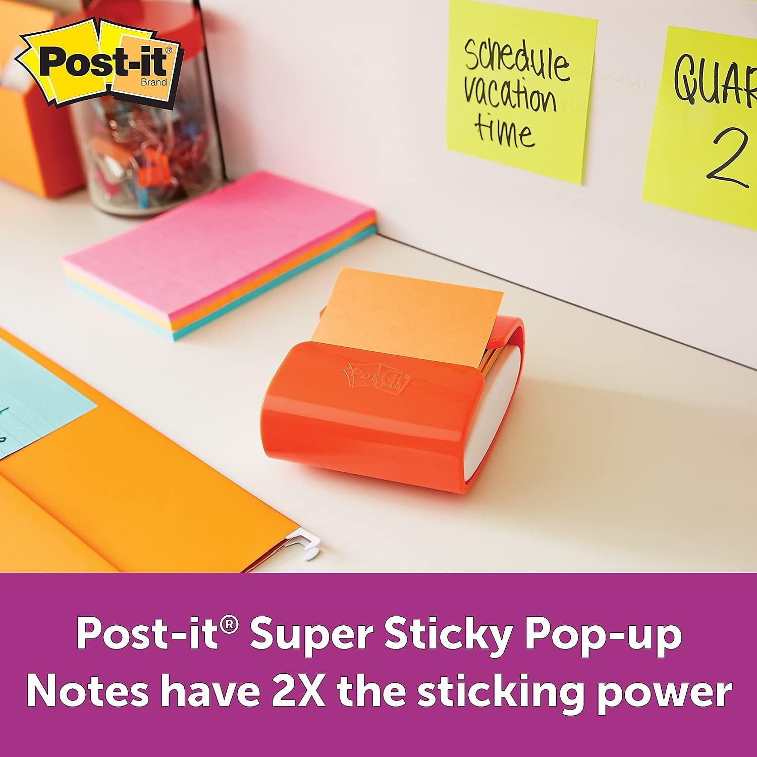 Post-it R33012SSCY Super Sticky Pop-ups, Refill,3-Inch x3-Inch, 90 Sht/PD,12/PK, Canary