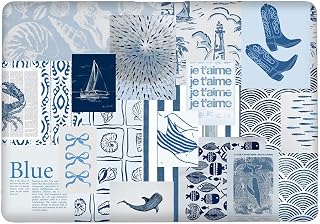 Compatible with MacBook Air 13 inch Case 2020 2021 M1 A2337 A2179 A1932, Plastic Hard Shell Case for Mac Air 13 with Touch ID (2018-2021) - Seaside Beachy Collage