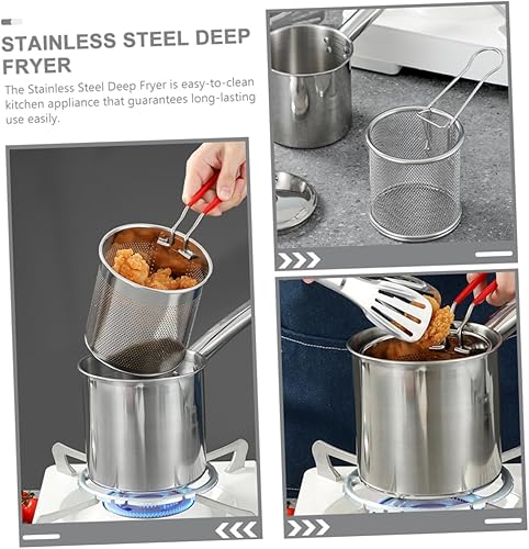 Miniatura 5 de 1 juego de sartén para pasta, cesta para hervir la cocina, colador de cocina, olla de vapor con tapa, olla con canasta, canasta de alambre para