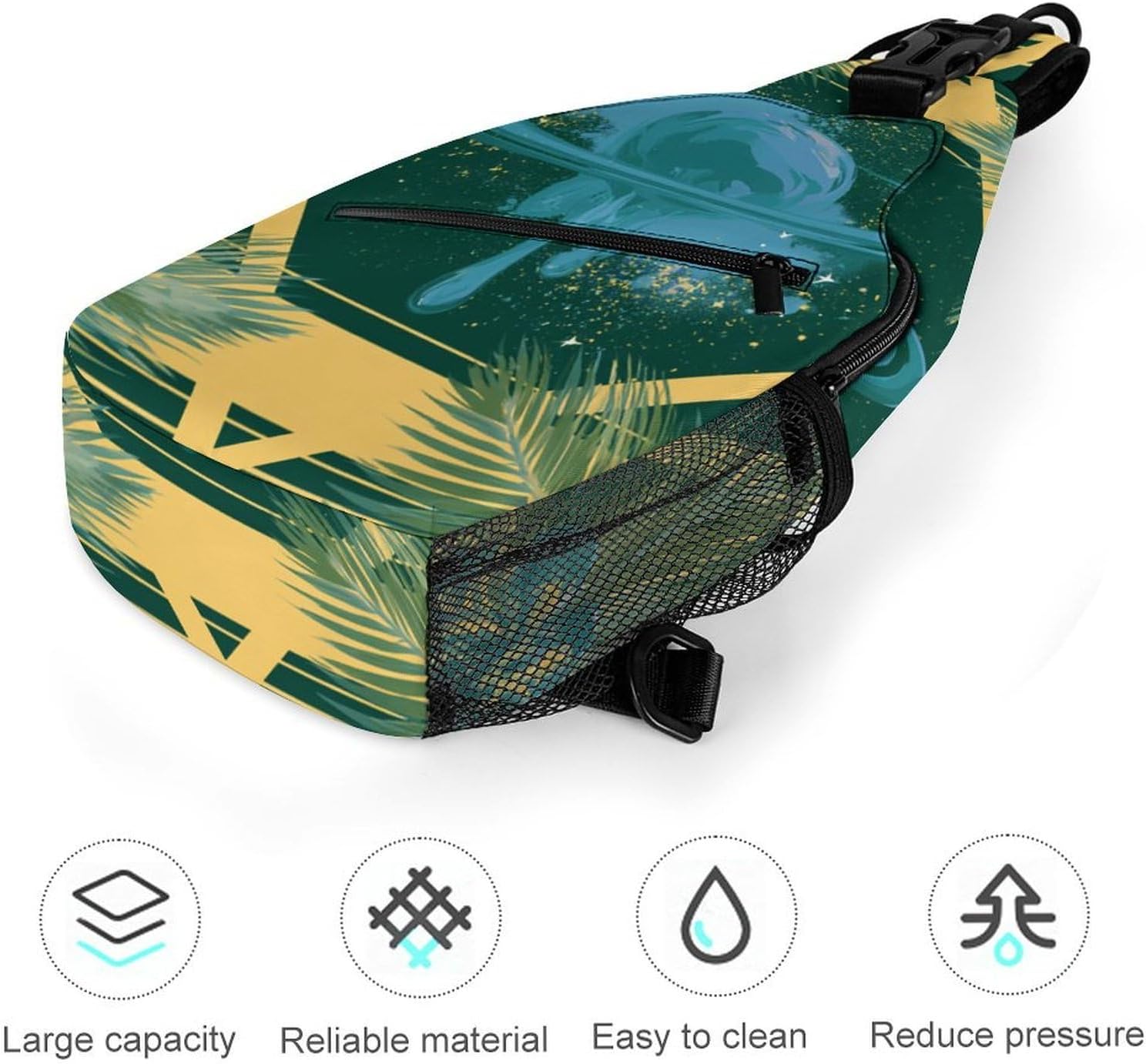 Blue Planet Sling Crossbody Bag Lightweight Chest Shoulder Backpack for Outdoor Sports