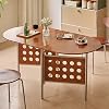 Folding Dining Table,Multipose Expandable Kitchen Drop Leaf Table for 4-6,Modern Farmhouse Oval Dinner Tables,Three Forms can be Converted,for Dining Room Kitchen Living Room