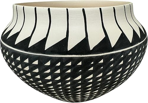 Miniatura 2 de Maceta de cerámica de Acoma hecha a mano de nativos americanos, florero indio del suroeste pintado a mano, decoración del hogar, concho interior (6)