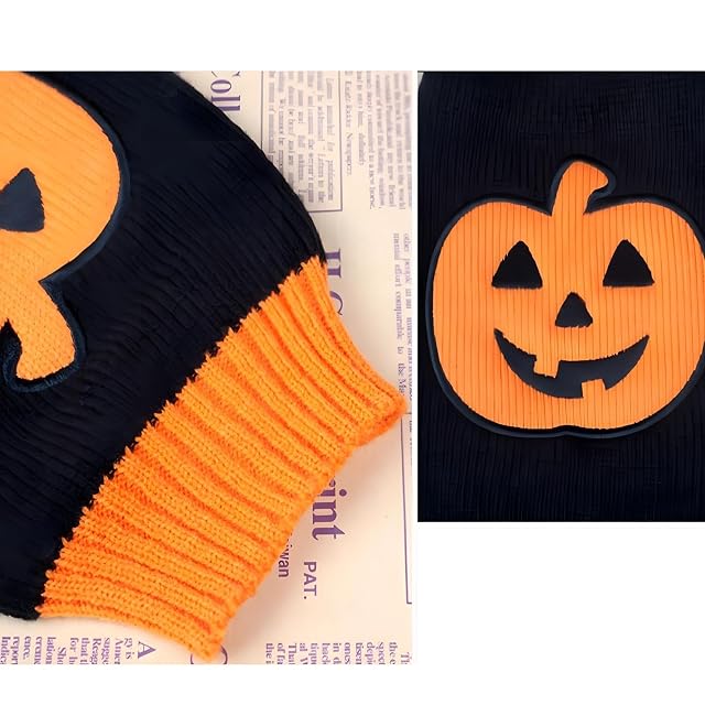 Foto 2 de 6 de DELIFUR Suéter para Perro, Disfraz de Calabaza para Mascota, Fiesta de Halloween para Gato y Cachorro (XS