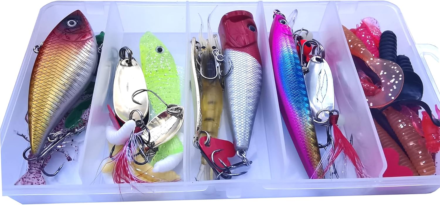 Amazon 釣りルアーセット 釣具セット ルアー ハードルアー ワーム フライ ケース付き 多種類 釣り初心者に 29本 Xblack ルアー