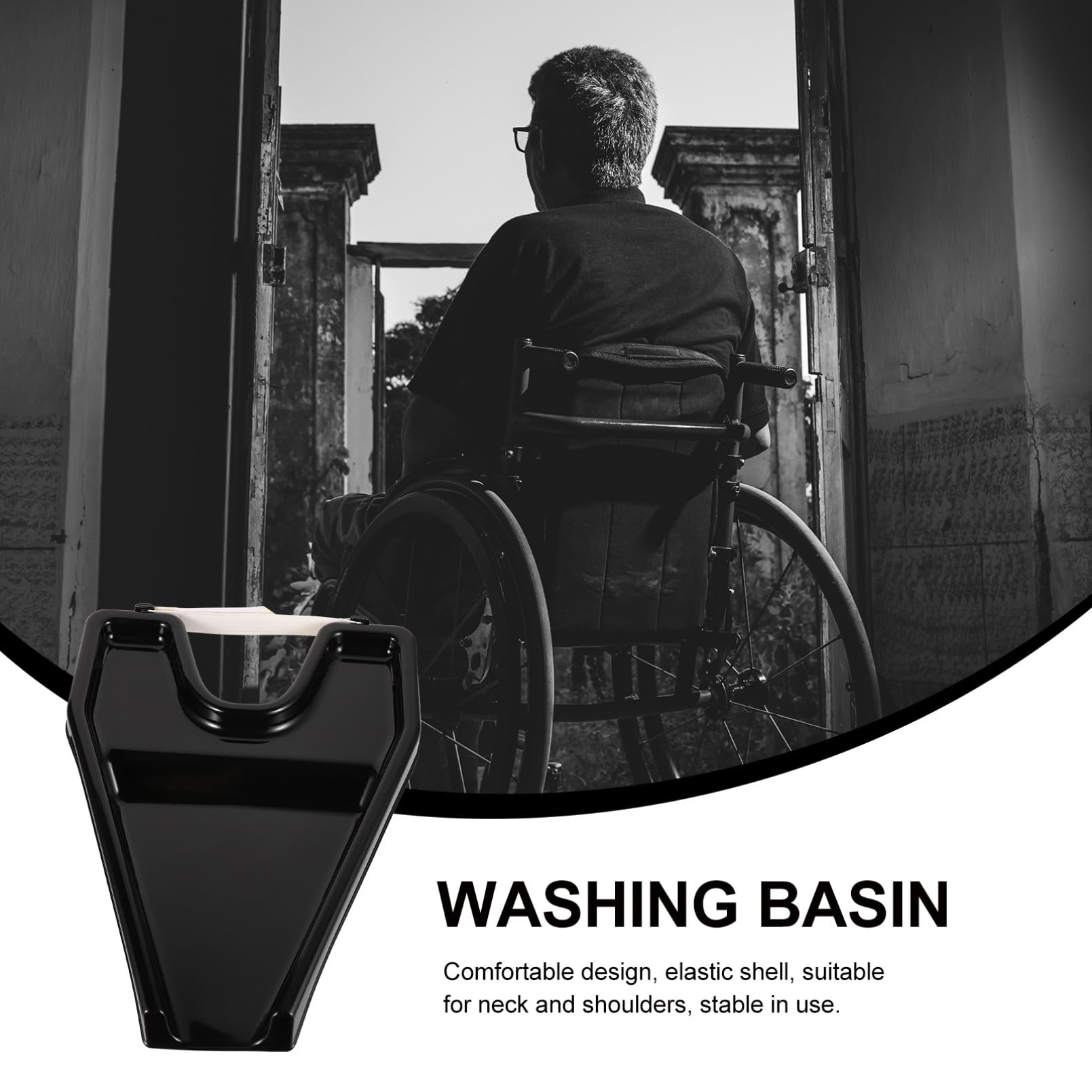ibasenice Tragbares für Senioren und Behinderte im Friseursalon und Leichtem Gewicht Waschbecken Shampoo aus Kunststoff mit Ergonomischem Design
