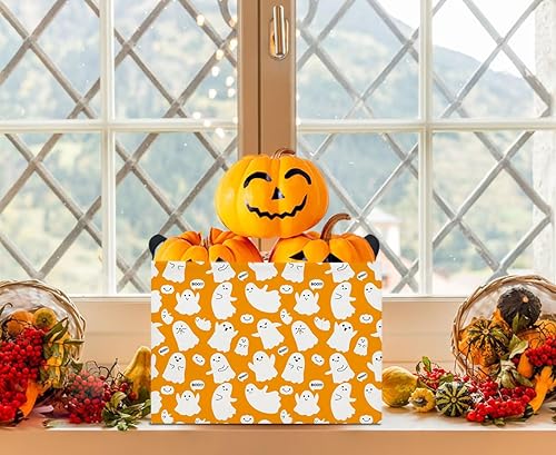 Miniatura 89 de Cesta de almacenamiento rectangular con asas, cesta de almacenamiento plegable, caja de libros, cesta de regalo (calabaza enojada)