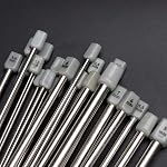 22 Pieces 2.0mm (B)-8mm (Length) Stainless Steel Single Pointed Knitting Needles (11 Pairs, 11 Sizes, 14 Inch) with Large Eyelet Sewing Needles (36 cm), 36 cm
