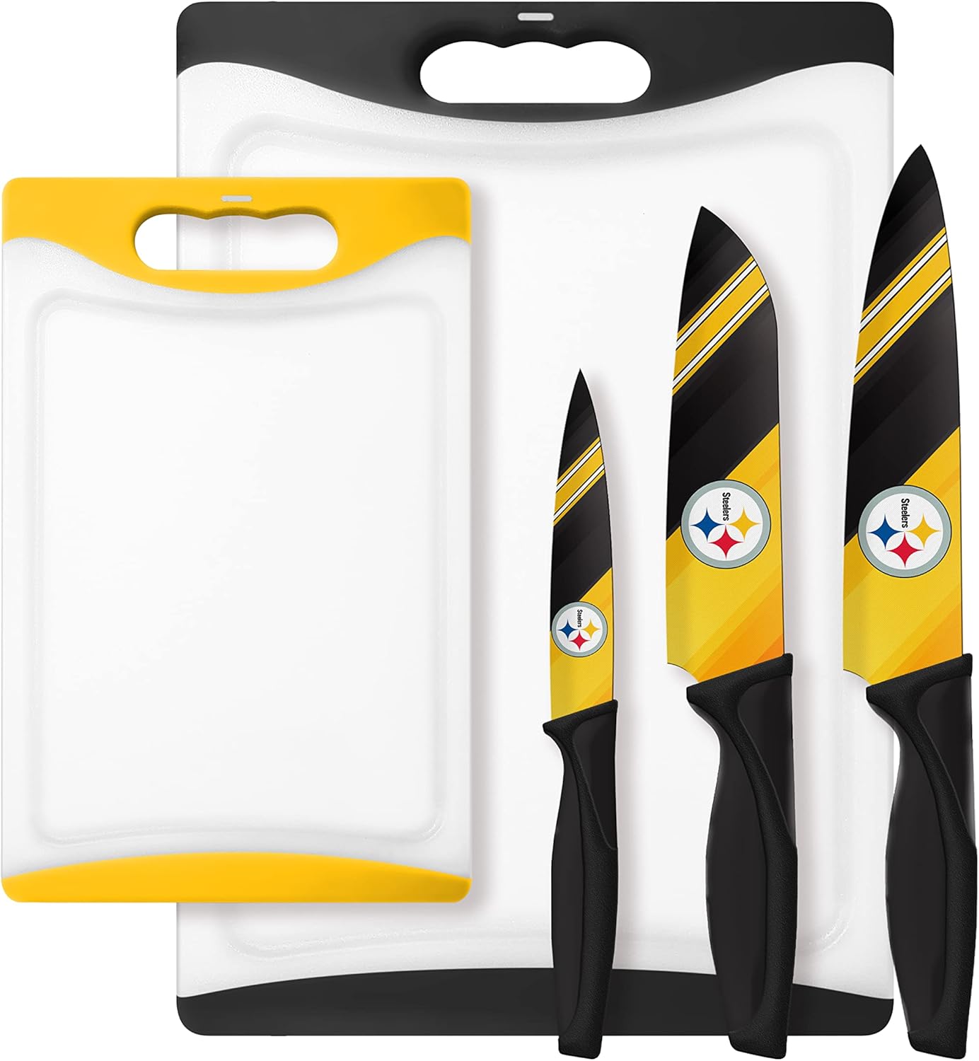 sportsvault NFL Pittsburgh Steelers 5-Piece Knife & Cutting Board Set