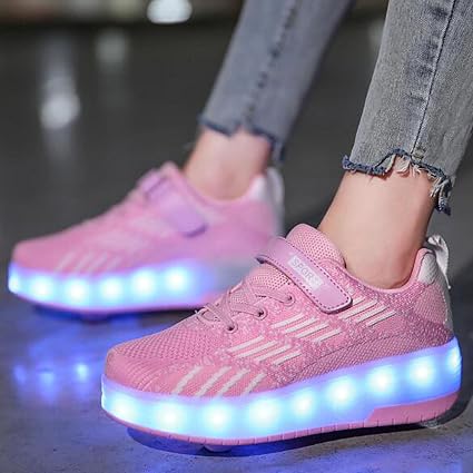 XRDSHY Scarpe con Rotelle Ragazze E Ragazzi LED Luci Brillantini USB Carica  Doppio Ruote Rete Traspirante Multisport Calzature da Ginnastica Skateboard  Sneakers Corsa All'aperto,pink-40 : Amazon.it: Scarpe e borse