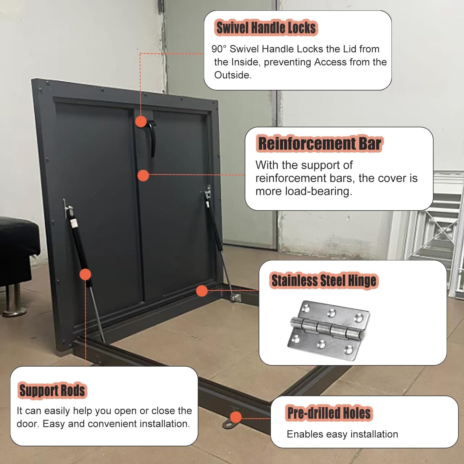 Wohnaccessoires Gartenschlauchtrommel aus Edelstahl, robust, mit Abdeckung – Wand-/Bodenmontage, einziehbare Wasserschlauchtrommel aus Metal