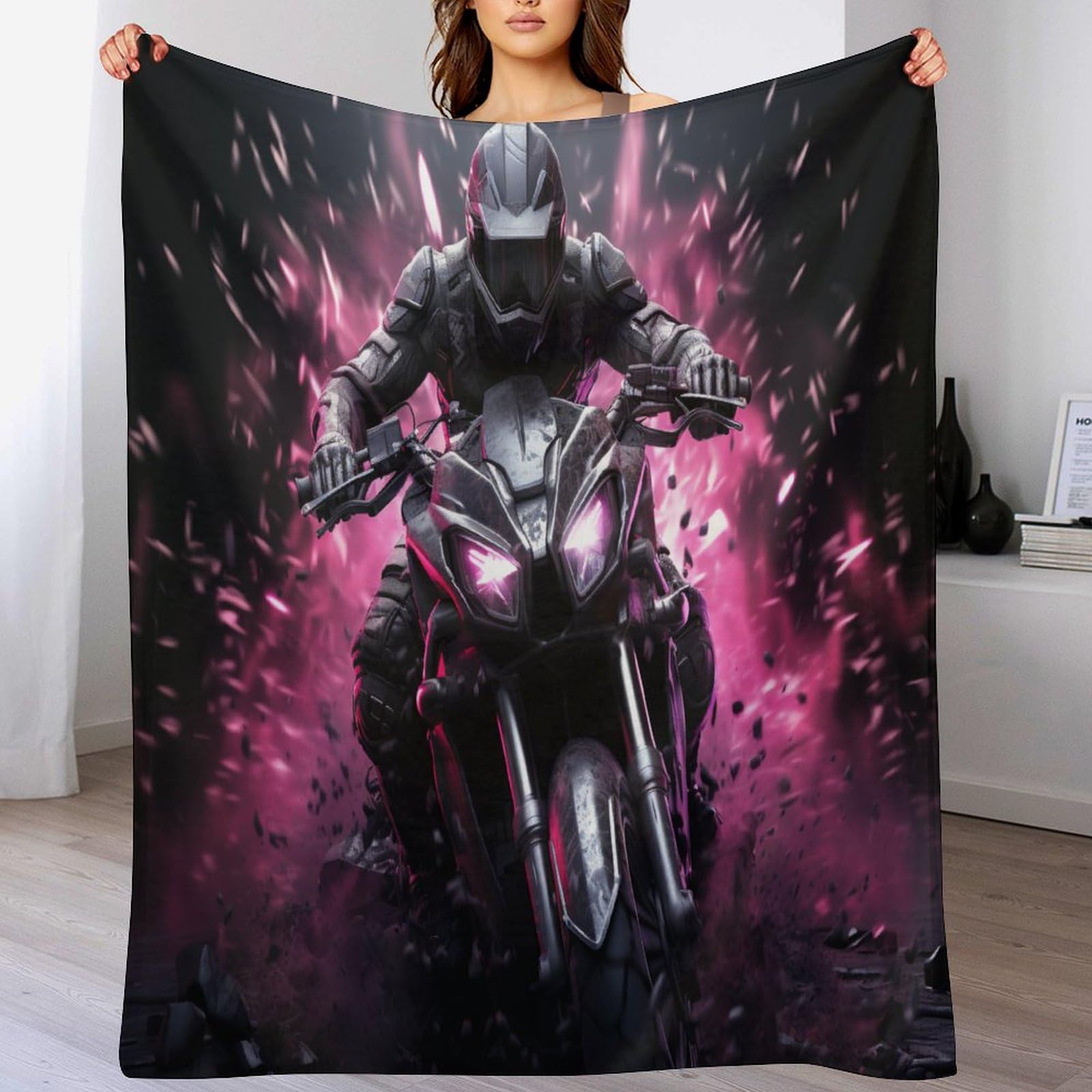 Couverture moto en flanelle 180x200cm jeté de canapé et lit