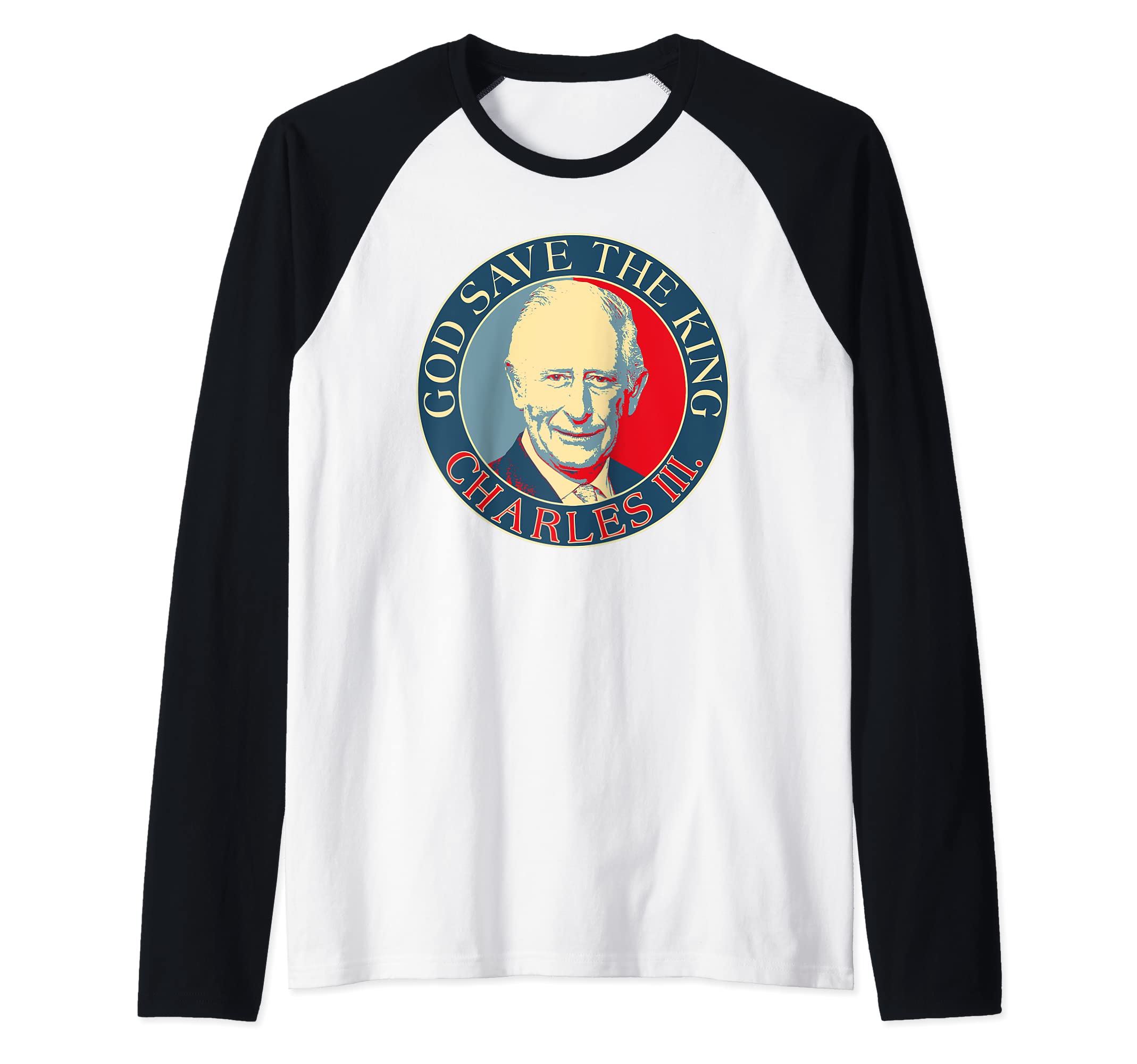King Charles Shirt God Save The King Charles III Raglan Baseball Tee
