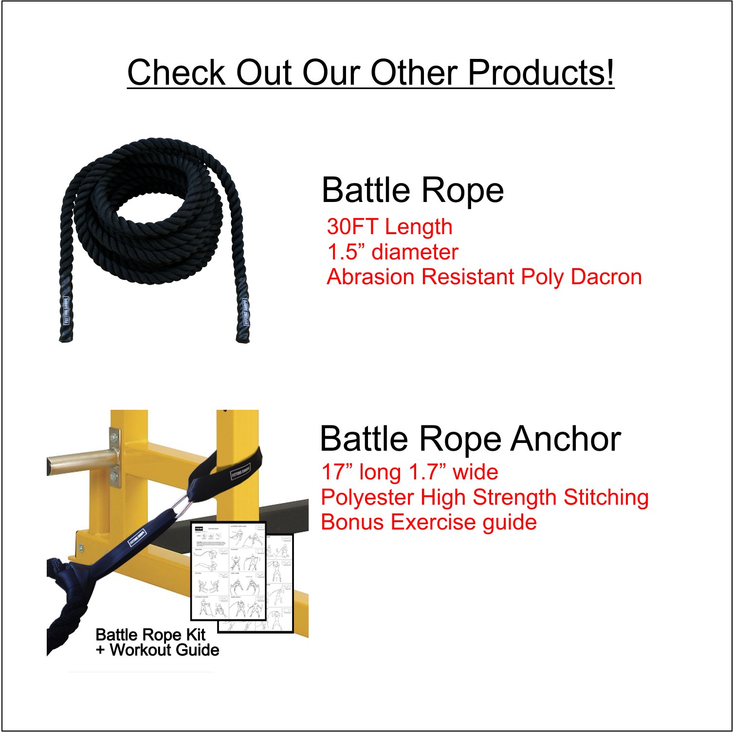 Battle Rope Exercise Poster 20 x 34.5 inch Fully Laminated with 23
