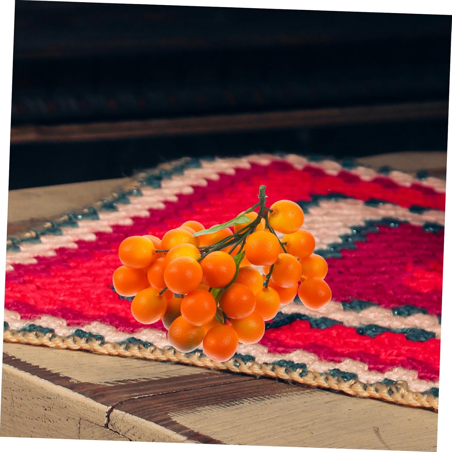 4pcs Artificial Fruit String Lifelike Orange Branch Decorative Ornament for Home Decor Photo Props and Creative Arrangements Realistic Simulation Fruit for Fresh Layouts and Events