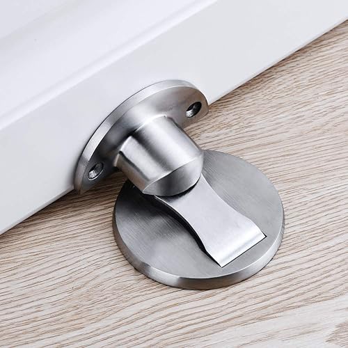Miniatura 5 de Paquete de 2 topes de puerta de acero inoxidable 304, tope magnético de puerta, cinta adhesiva de doble cara 3M, sin perforación, protector de pared
