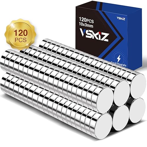 Miniatura 14 de Imanes para refrigerador, 50 unidades, redondos y pequeños, de neodimio de 0.39 x 0.12 pulgadas, para pizarra blanca, manualidades, bricolaje